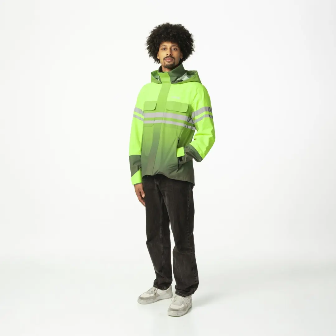 AGU Commuter Impact Regenjas - L - Hi-vis Groen - 360° Reflectie - afbeelding 5 van 6