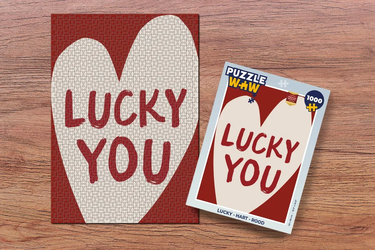 PuzzleWow Lucky Hart Legpuzzel 1000 Stuks - Rood