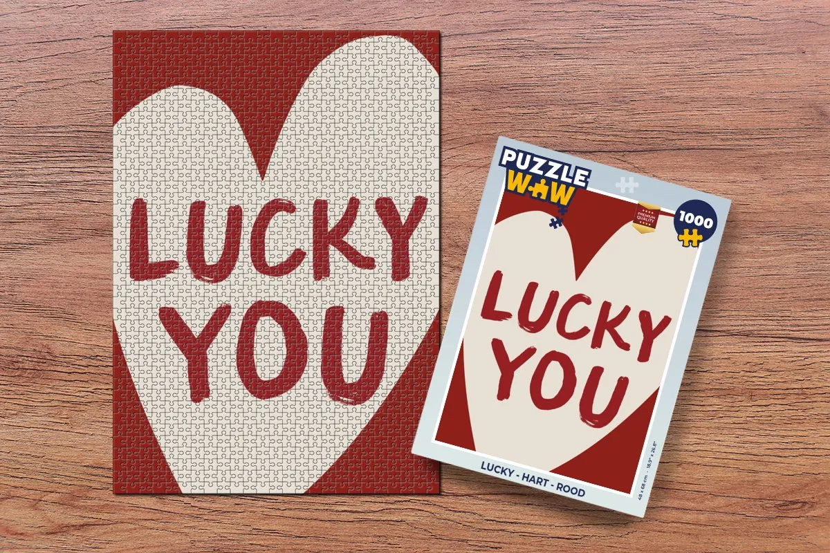 PuzzleWow Lucky Hart Legpuzzel 1000 Stuks - Rood