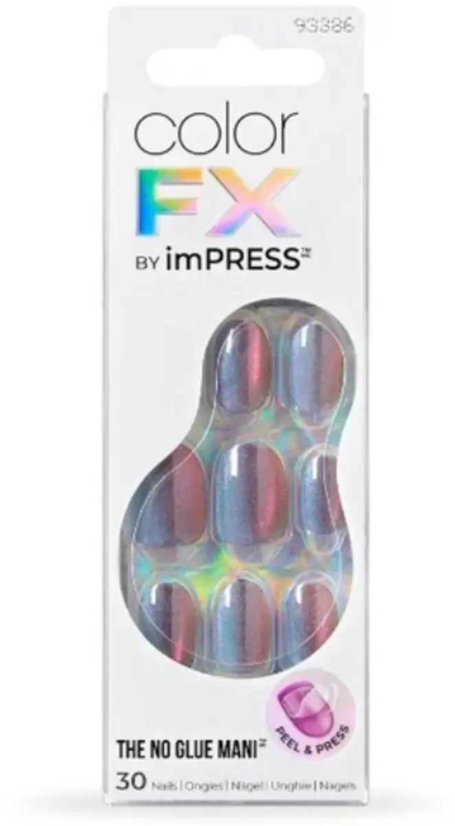 Kiss Impress Color FX Fly Up Kunstnagels - Zilver - 30 Stuks - afbeelding 3 van 5