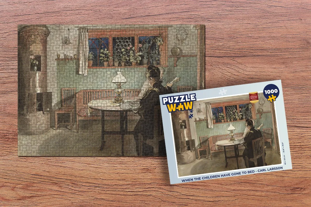 PuzzleWow When the Children Have Gone to Bed Legpuzzel 1000 Stuks - Carl Larsson - Multicolor