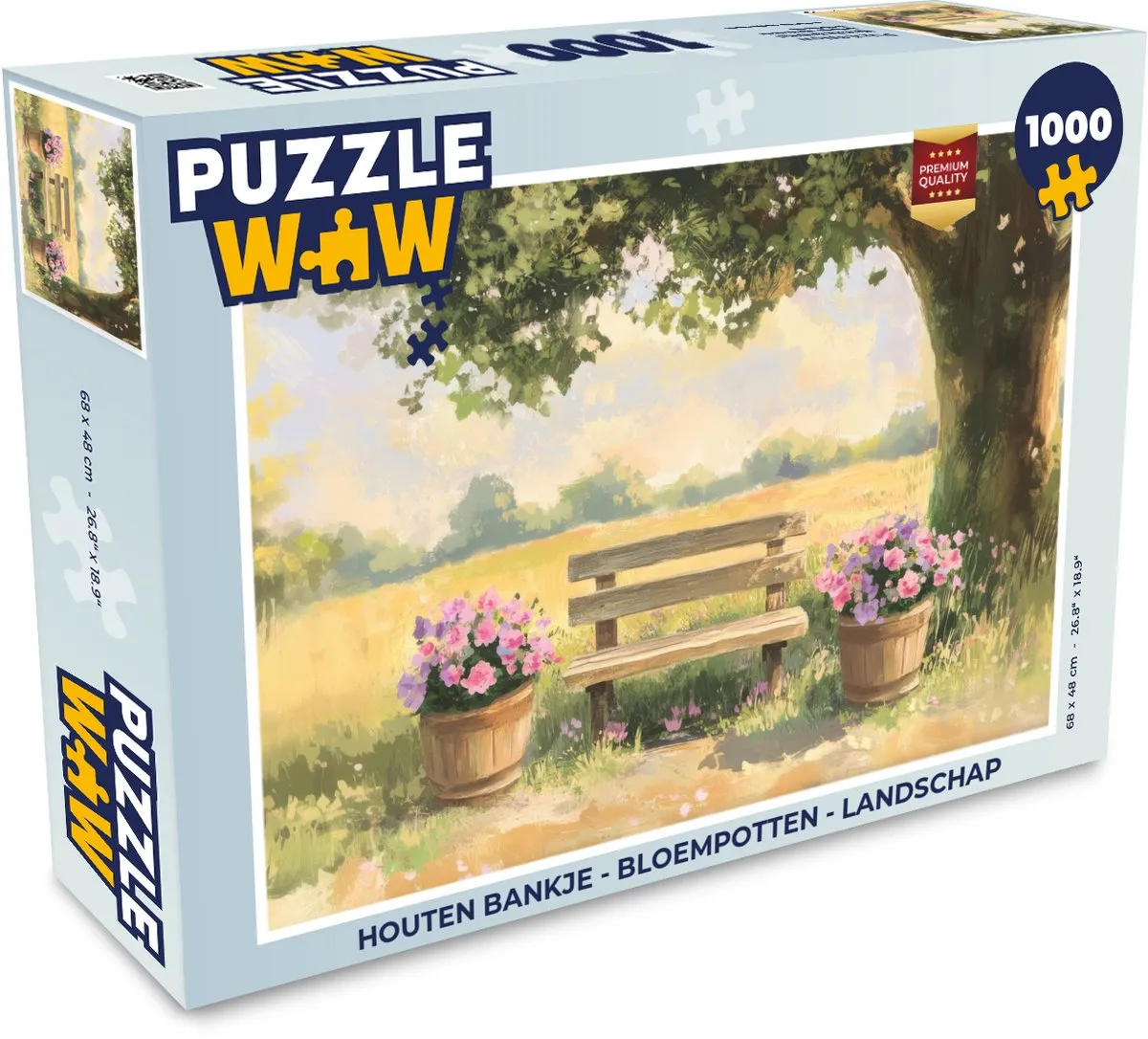 PuzzleWow Houten Bankje Landschap Legpuzzel 1000 Stuks