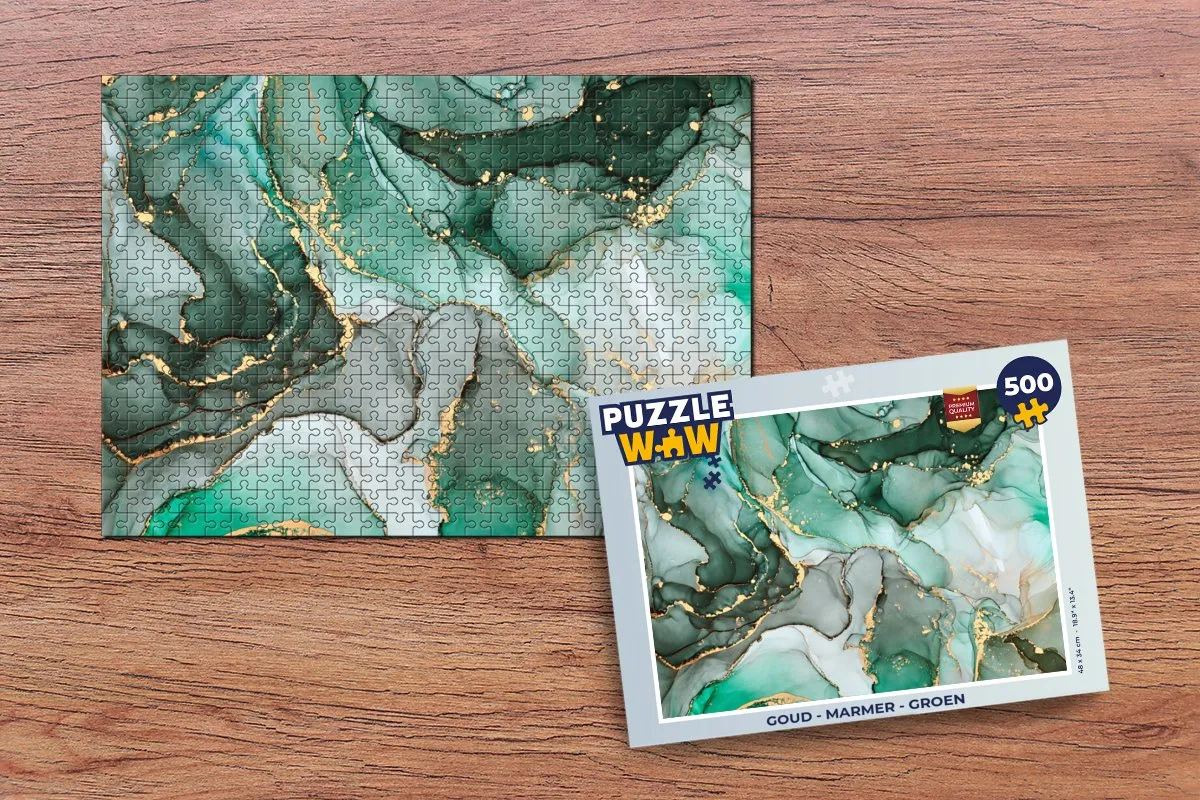 PuzzleWow Marmerprint Legpuzzel 500 Stuks - Multicolor