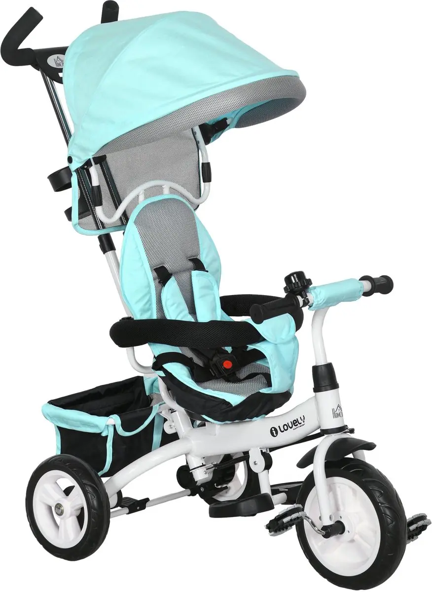 HOMCOM Kinderdriewieler Metaal, Kunststof 95L x 50B x 106H cm Groen