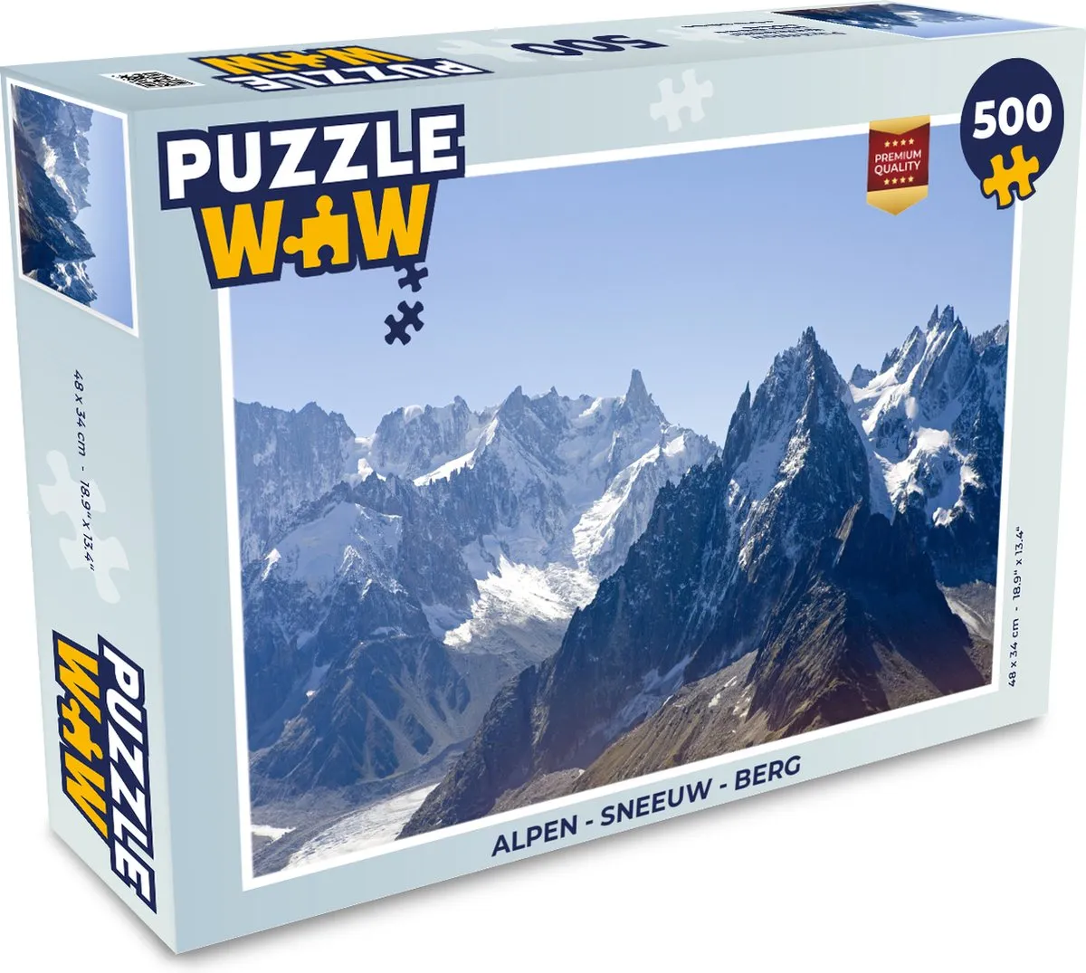 PuzzleWow Alpen Sneeuw Berg Legpuzzel 500 Stuks