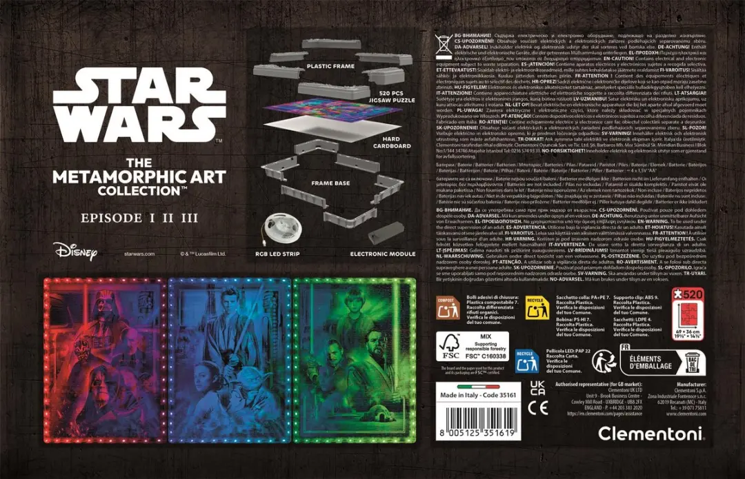 Clementoni Star Wars Metamorphic Legpuzzel 520 Stuks - LED Lijst