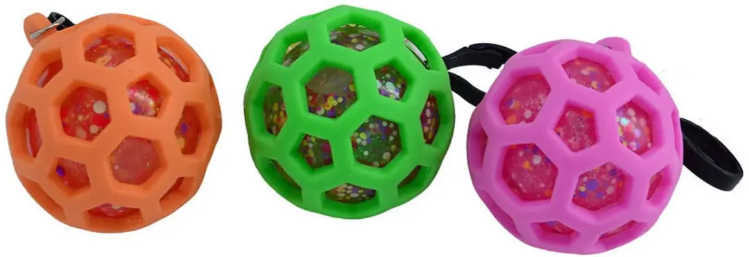 Squeeze Glitter Bal Sleutelhanger