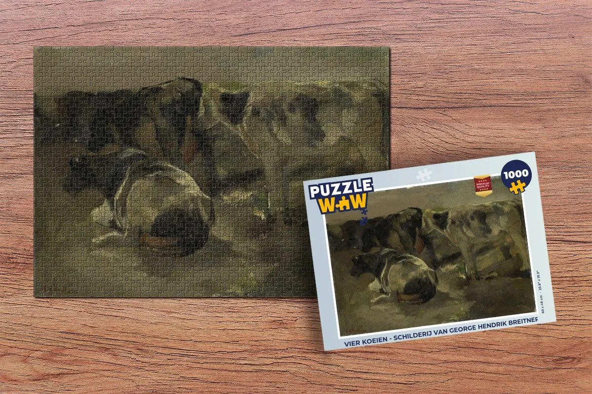 PuzzleWow Legpuzzel Vier Koeien Breitner 1000 Stuks - Multicolor