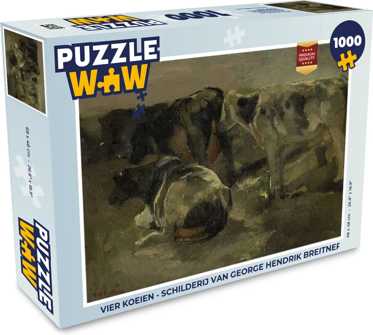 PuzzleWow Legpuzzel Vier Koeien Breitner 1000 Stuks