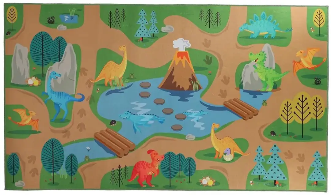 Esschert Design kinderspeelkleed dinosauruswereld outdoor 140 x 80 cm