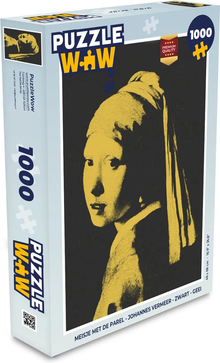 PuzzleWow Meisje met de parel Legpuzzel 1000 Stuks - Multicolor