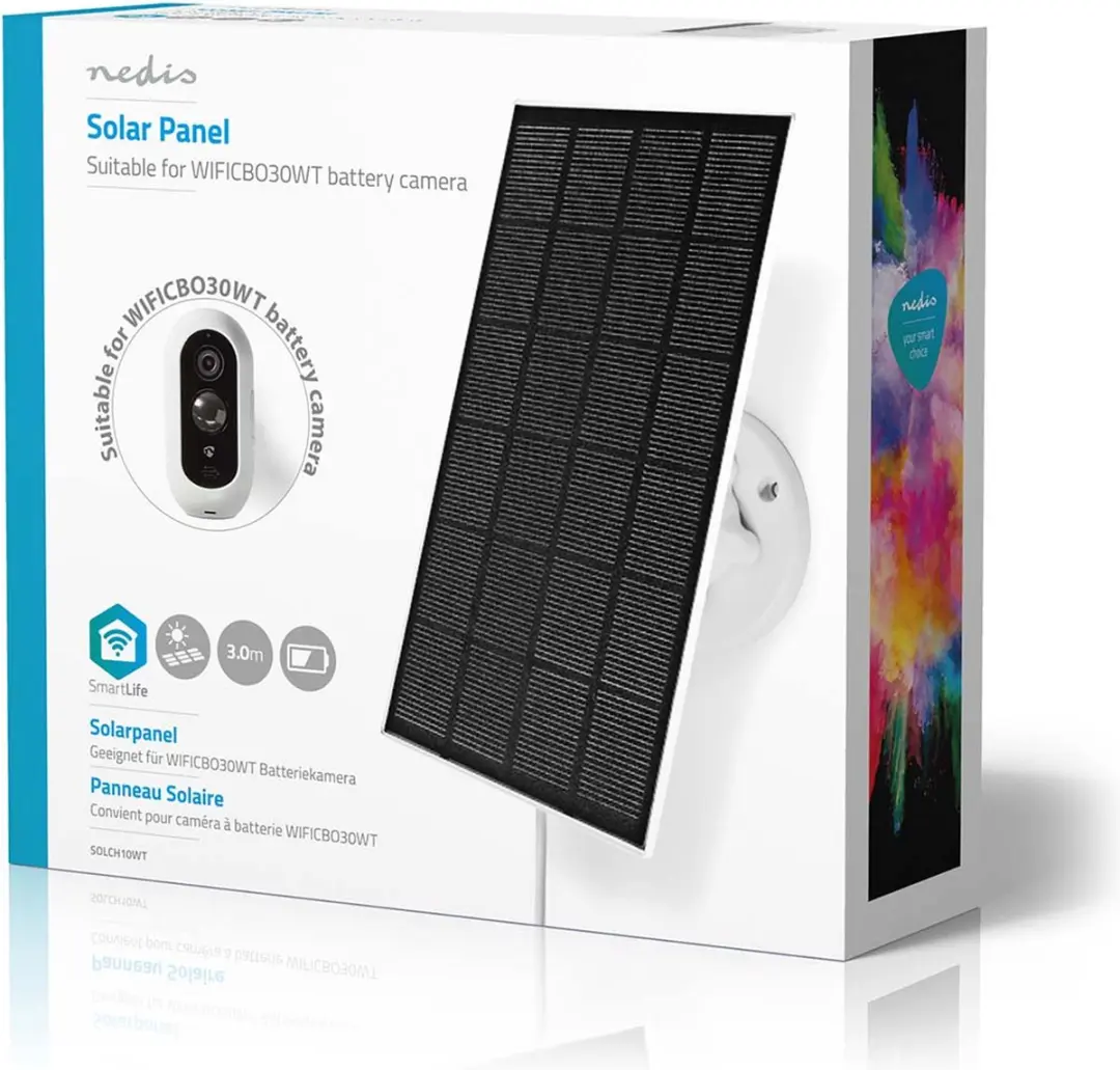 Nedis Zonnepaneel SOLCH10WT - 5.3V USB Type-C - 3W - Wit