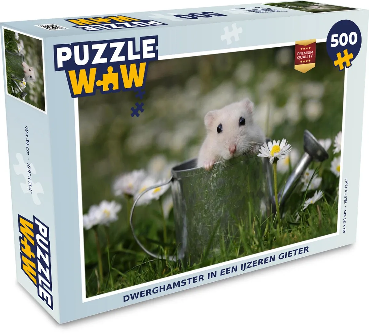 PuzzleWow Dwerghamster IJzeren Gieter Legpuzzel 500 Stuks - Multicolor