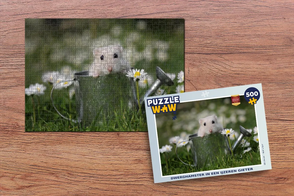 PuzzleWow Dwerghamster IJzeren Gieter Legpuzzel 500 Stuks - Multicolor