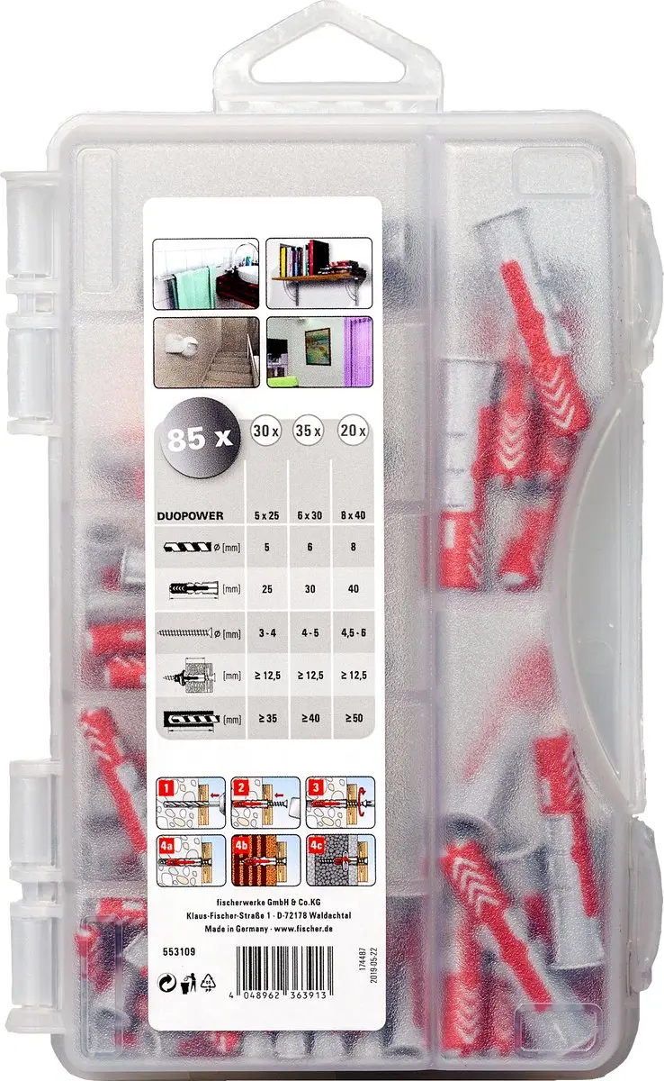 Fischer DuoPower Pluggen Assortiment - 85 Stuks (7x)