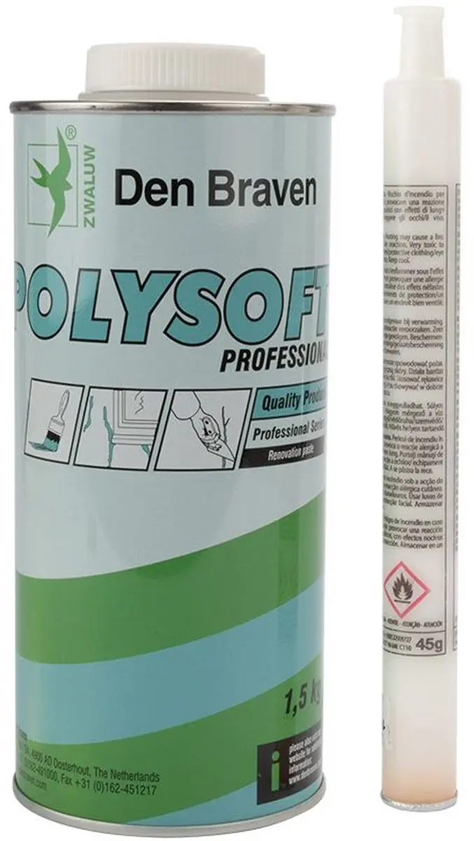 Den Braven Zwaluw Polysoft Professional Plamuur 1,5kg - Wit