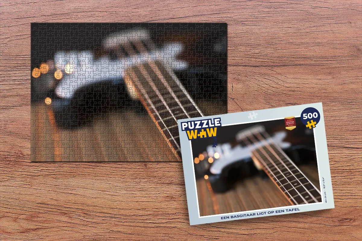 PuzzleWow Legpuzzel Basgitaar 500 Stuks - Multicolor