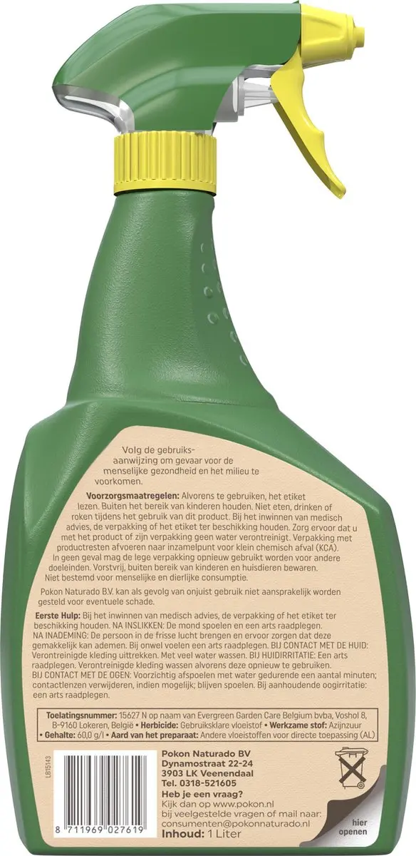 Pokon Tegen Onkruid Spray 1L - Natuurlijk - afbeelding 2 van 6