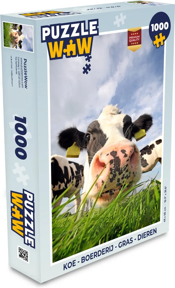 PuzzleWow Koe Boerderij Legpuzzel 1000 Stuks - Multicolor