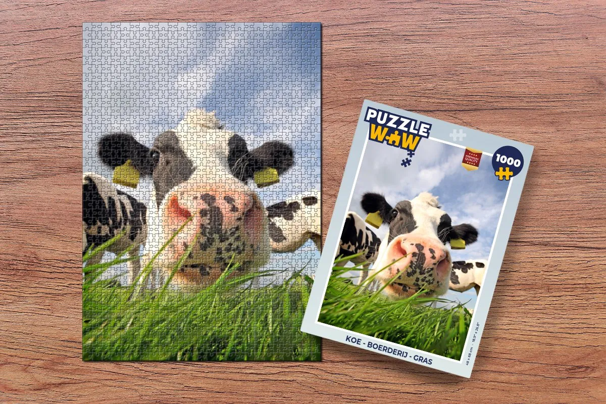 PuzzleWow Koe Boerderij Legpuzzel 1000 Stuks - Multicolor