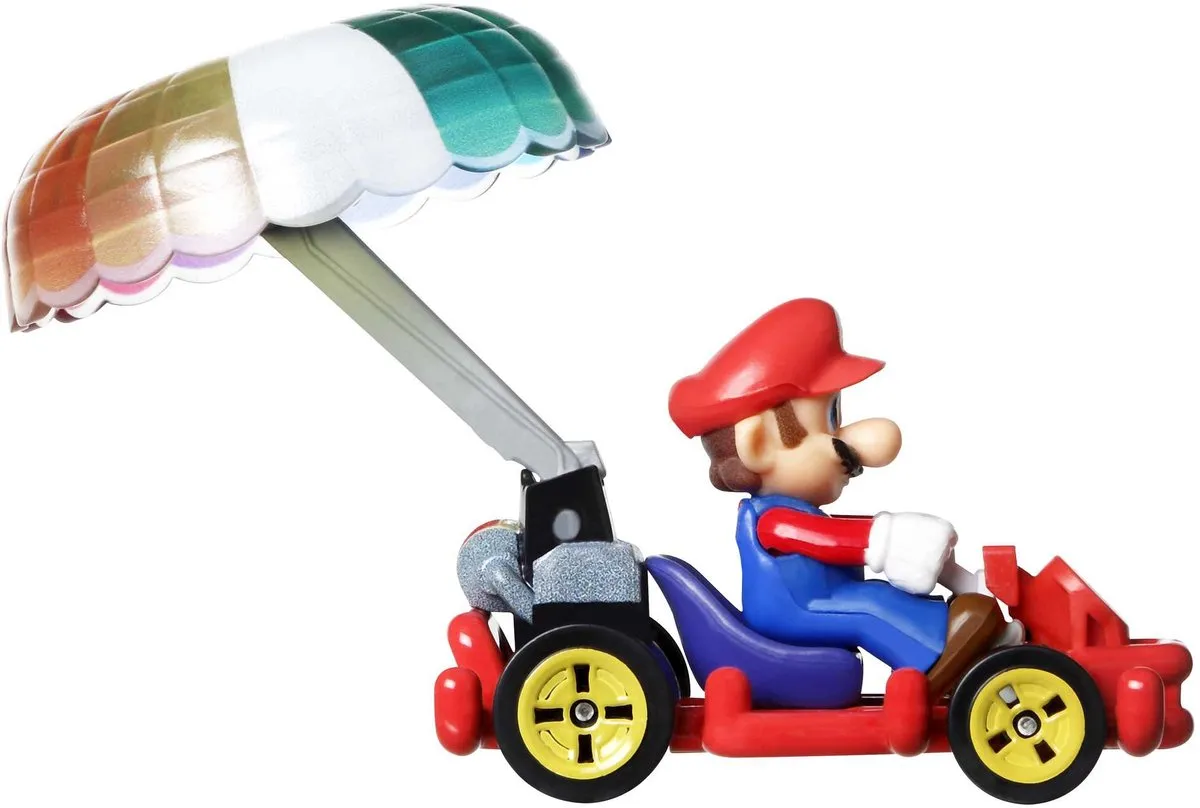 Hot Wheels Mariokart Mario Pipe Frame + Parachute 1:64 - HDB40