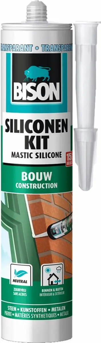 Bison Siliconenkit Bouw Transparant 300ml