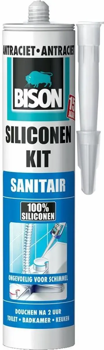 Bison Siliconenkit Antraciet 300ml - Waterbestendig & Schimmelwerend