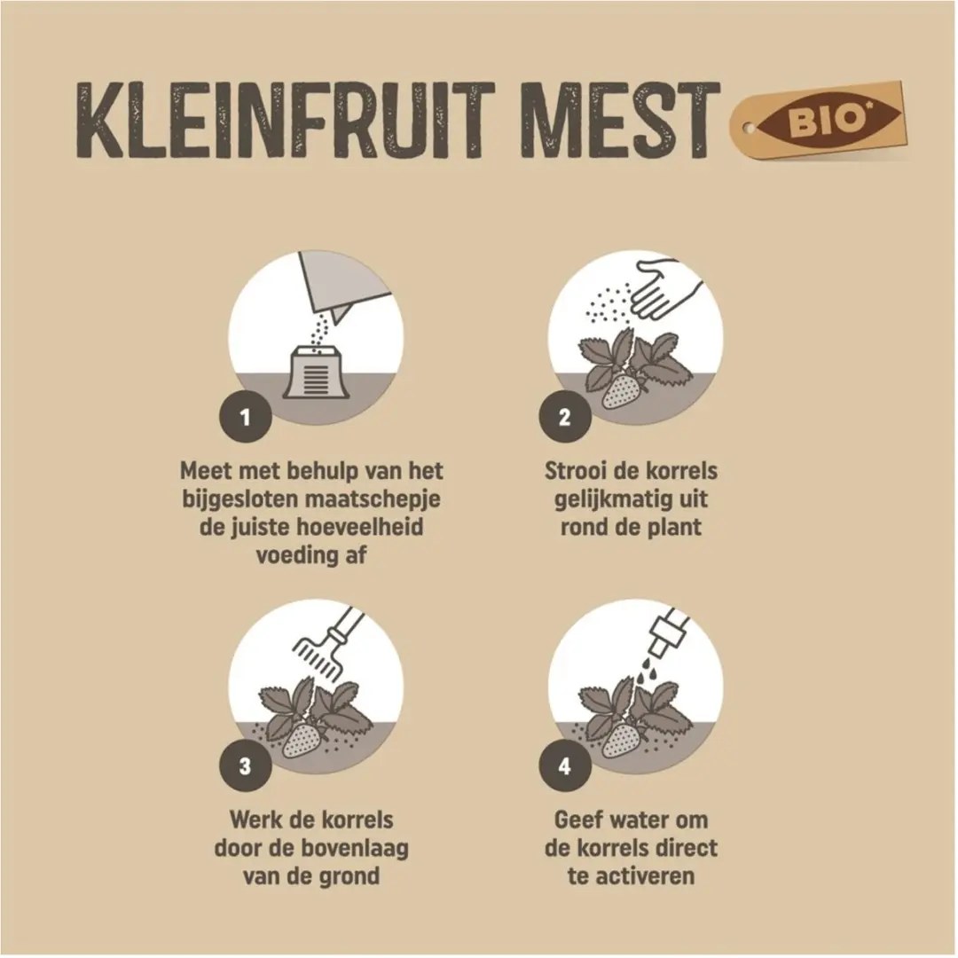 Pokon Bio Kleinfruit Mest 1kg - Biologische meststof - afbeelding 2 van 5