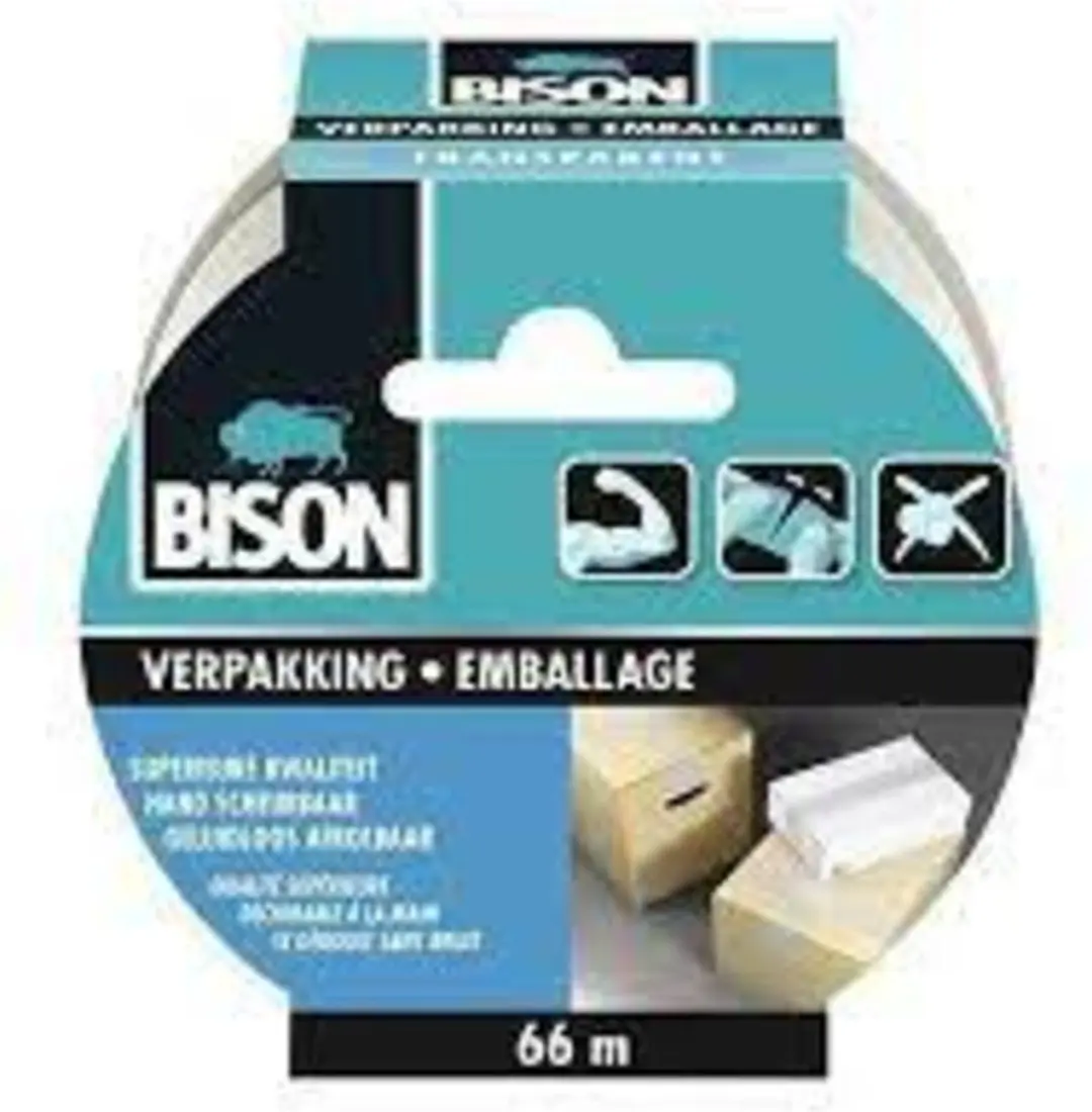 Bison Tape Verpakking Transparant 66m