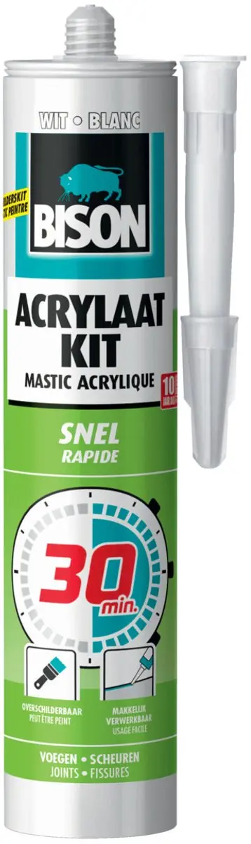 Bison Acrylaatkit Snel 300ml - 30 Min - Wit