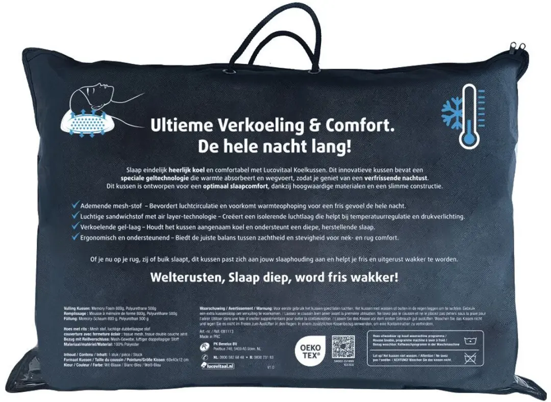 Lucovitaal Koelkussen Orthopedisch - 2 Stuks - afbeelding 4 van 5