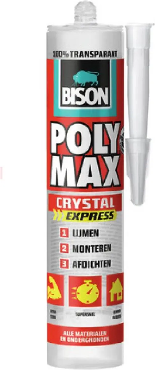 Bison Poly Max Crystal Express Montagelijm 300g