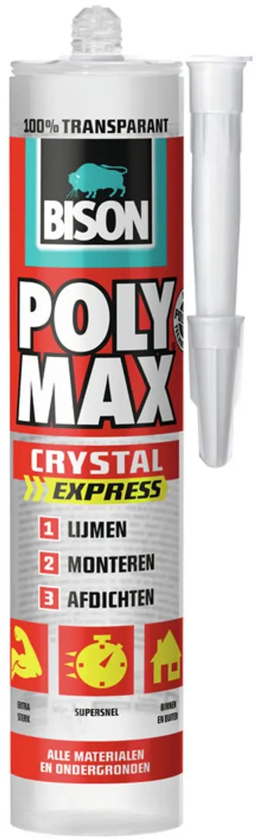 Bison Poly Max Crystal Express Montagelijm 300g