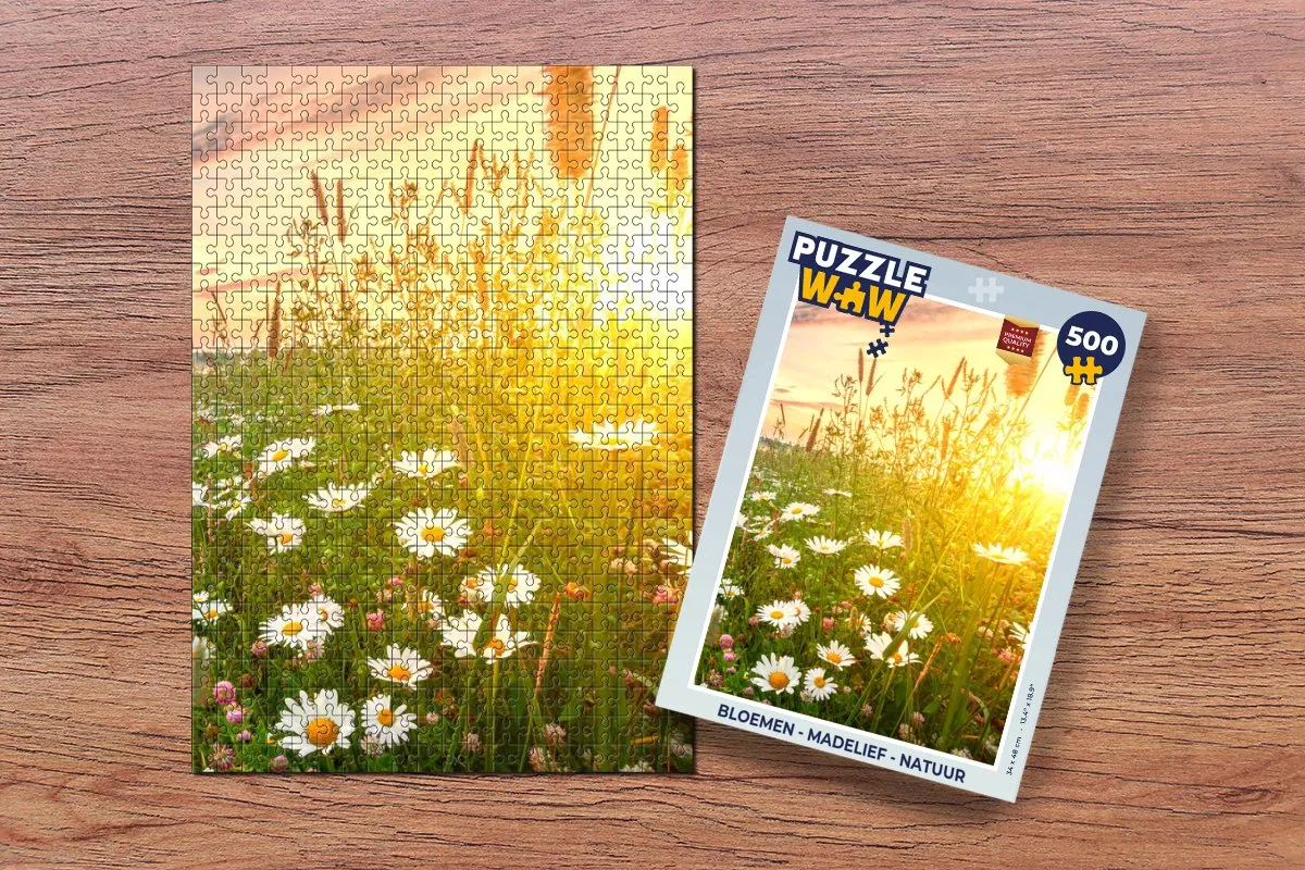 PuzzleWow Bloemen Madelief Horizon Legpuzzel 500 Stuks - Multicolor
