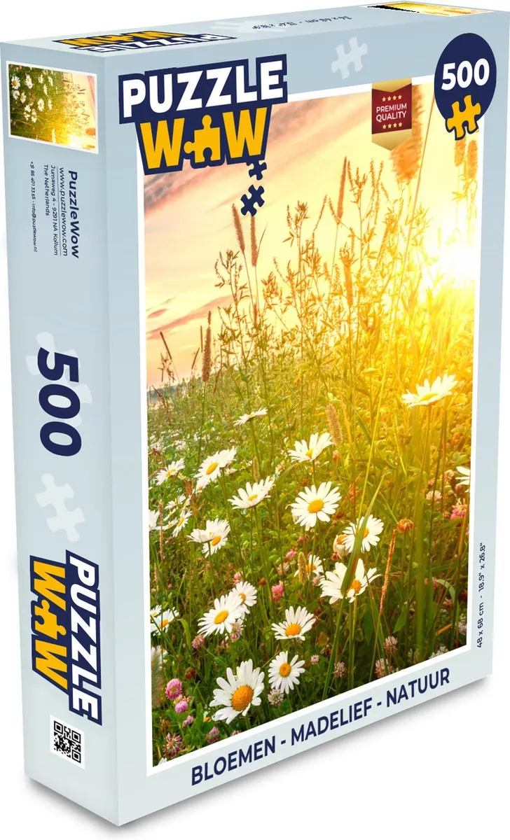 PuzzleWow Bloemen Madelief Horizon Legpuzzel 500 Stuks - Multicolor