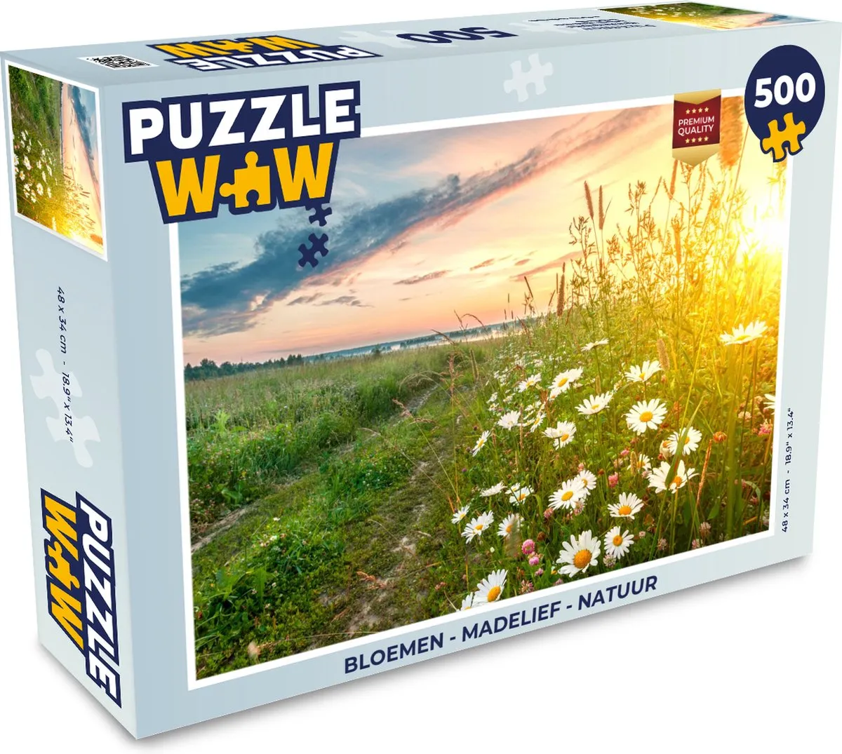 PuzzleWow Bloemen Madelief Horizon Legpuzzel 500 Stuks