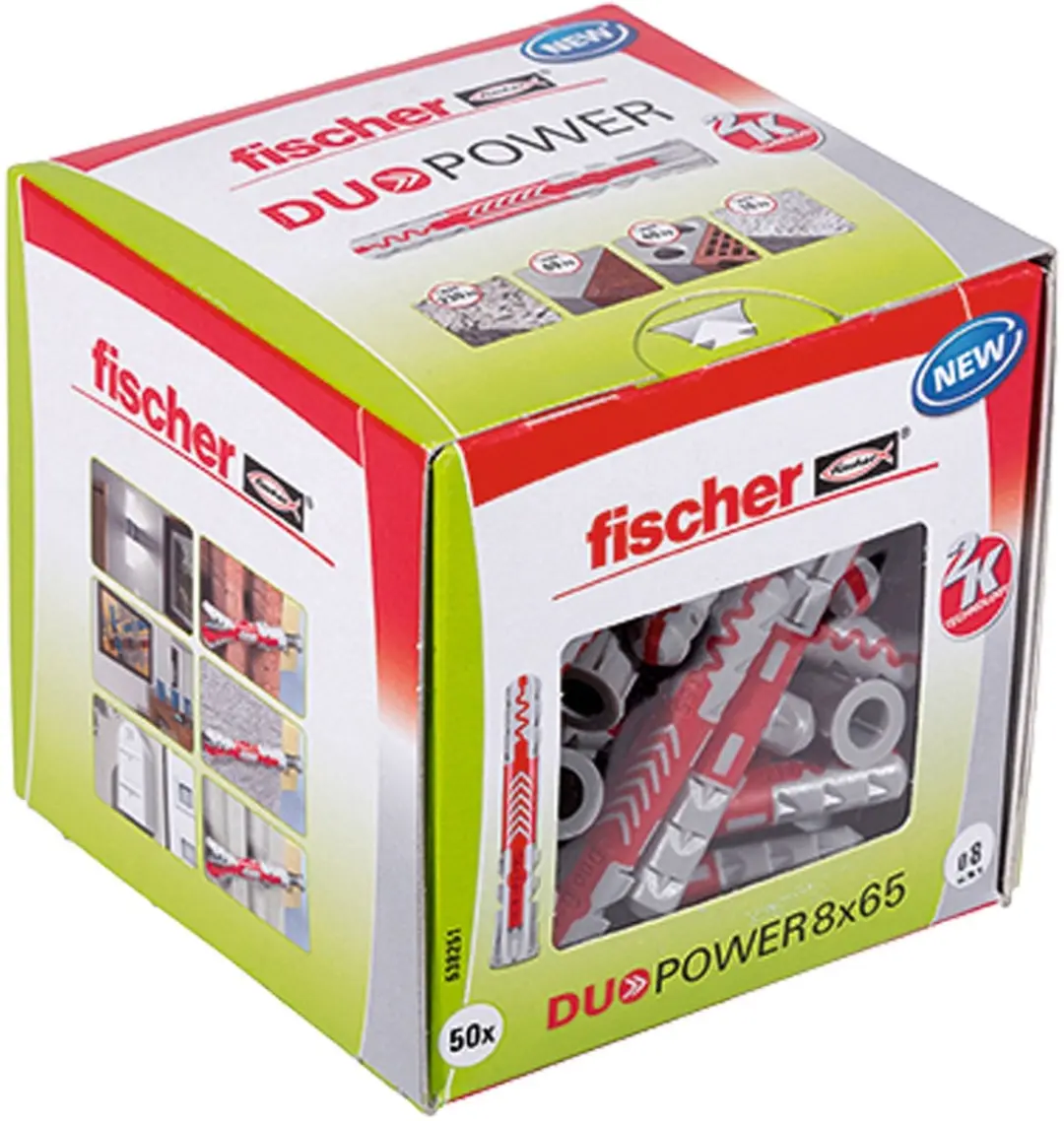 Fischer DuoPower 8x65mm Pluggen - 50 Stuks