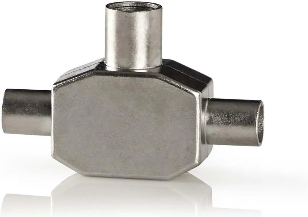 Nedis Coax T-Splitter 75 Ohm - 2x Male IEC Female - Wit - afbeelding 6 van 6