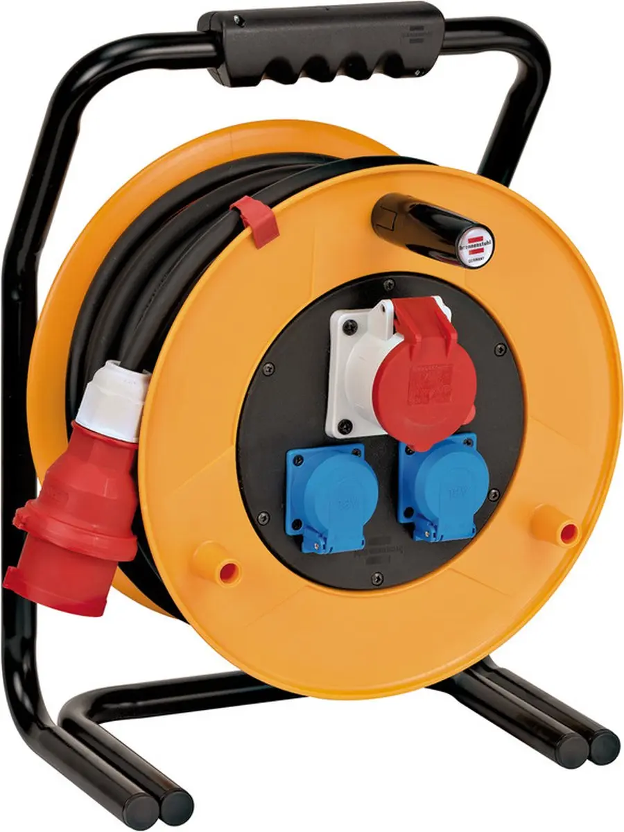 BrobustaÂ® CEE 1 IP44 kabelhaspel voor industrie/bouw 30m H07RN-F 5G2,5