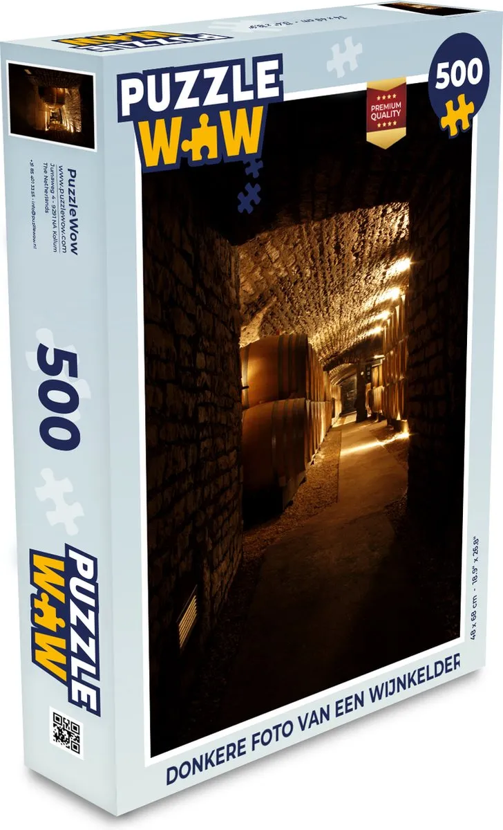 PuzzleWow Legpuzzel Donkere wijnkelder 500 Stuks