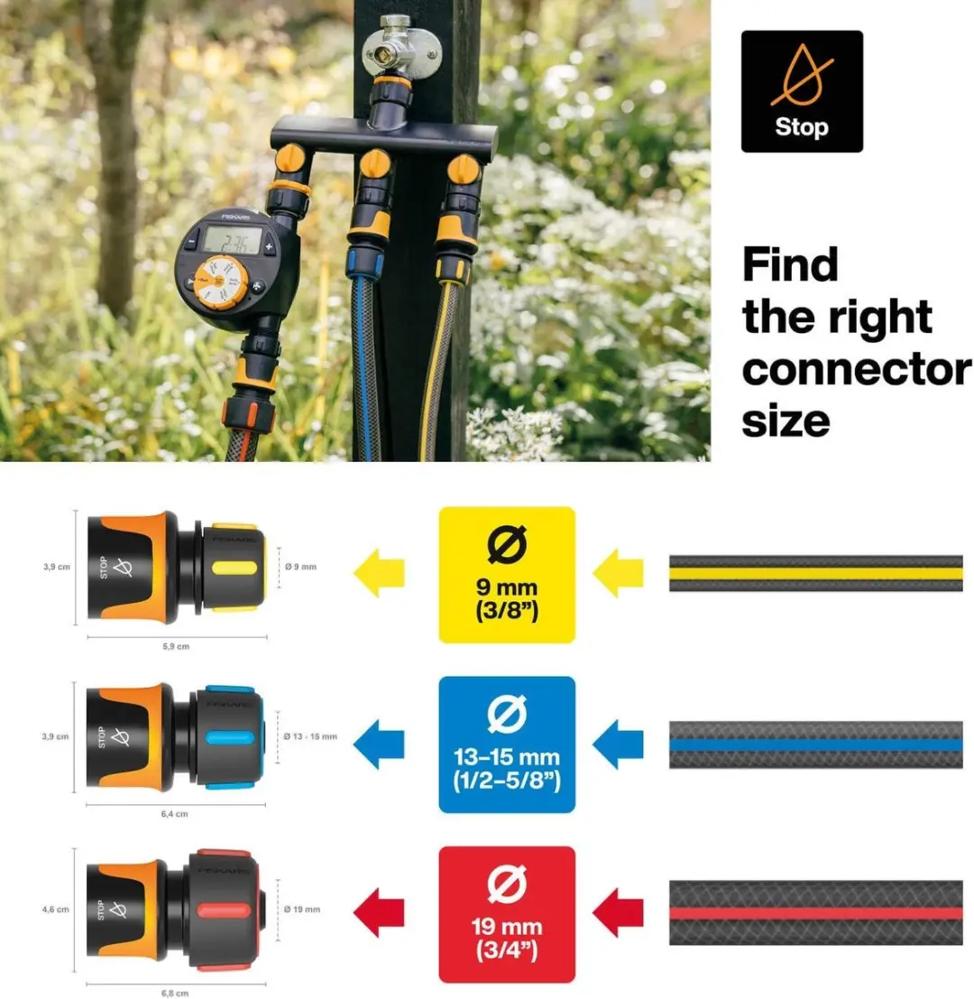 Fiskars Slangkoppeling STOP 13-15mm 1027079 - afbeelding 3 van 6