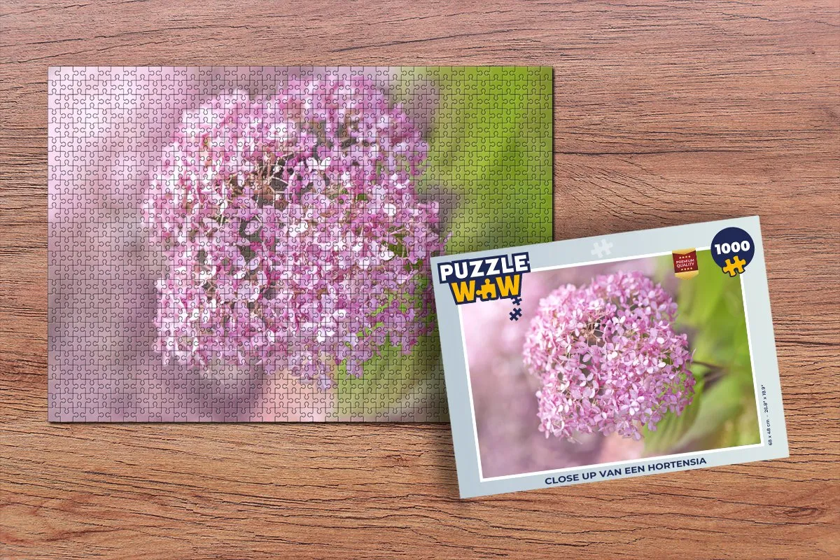 PuzzleWow Hortensia Legpuzzel 1000 Stuks - Multicolor