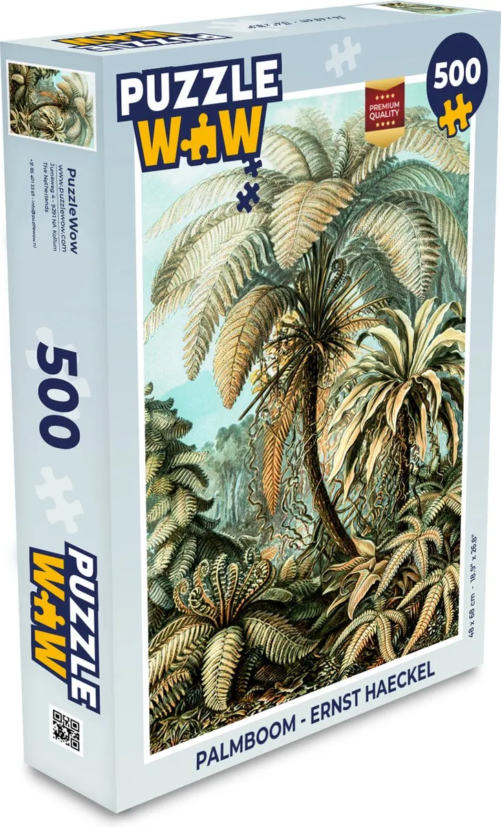 PuzzleWow Palmboom Ernst Haeckel Legpuzzel 500 Stuks