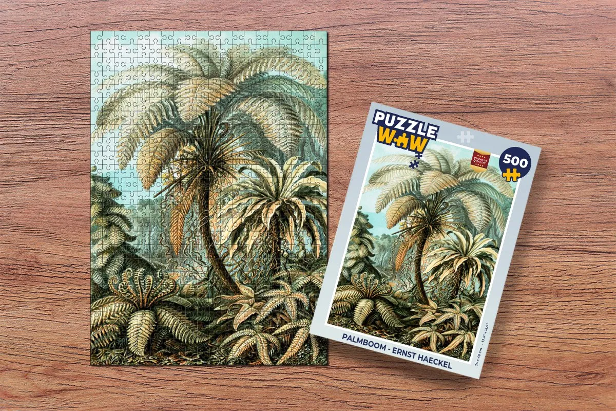 PuzzleWow Palmboom Ernst Haeckel Legpuzzel 500 Stuks - Multicolor