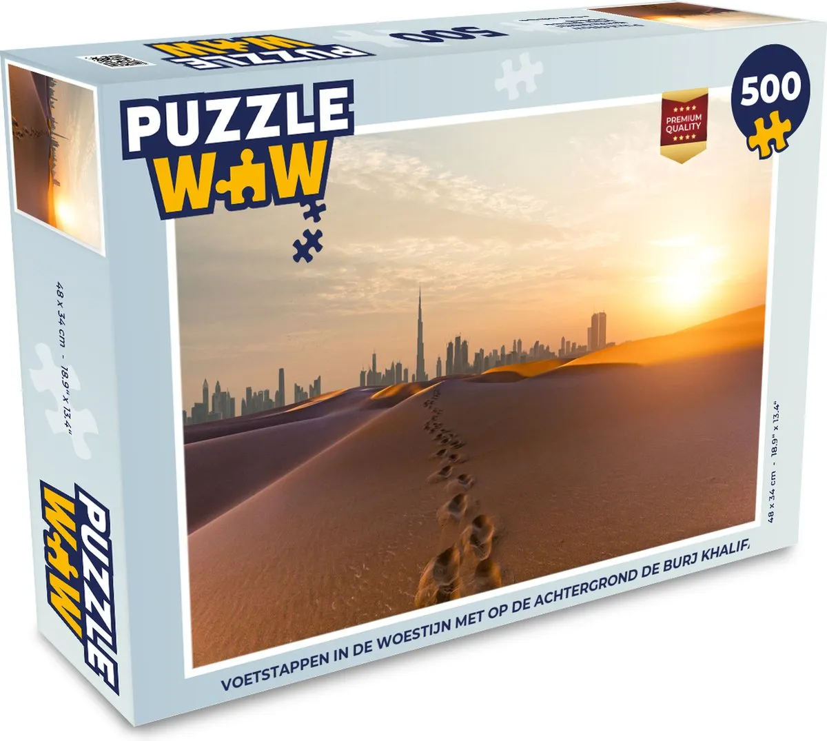 PuzzleWow Voetstappen in de woestijn Burj Khalifa Legpuzzel 500 Stuks