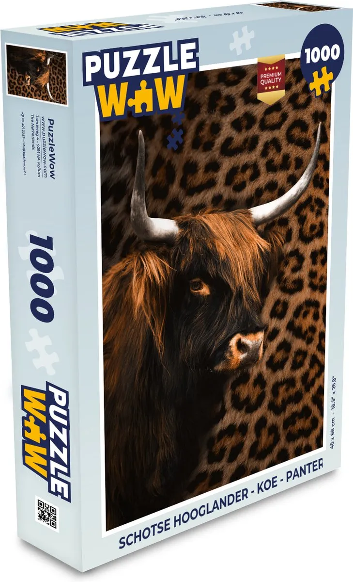 PuzzleWow Schotse Hooglander Legpuzzel 1000 Stuks