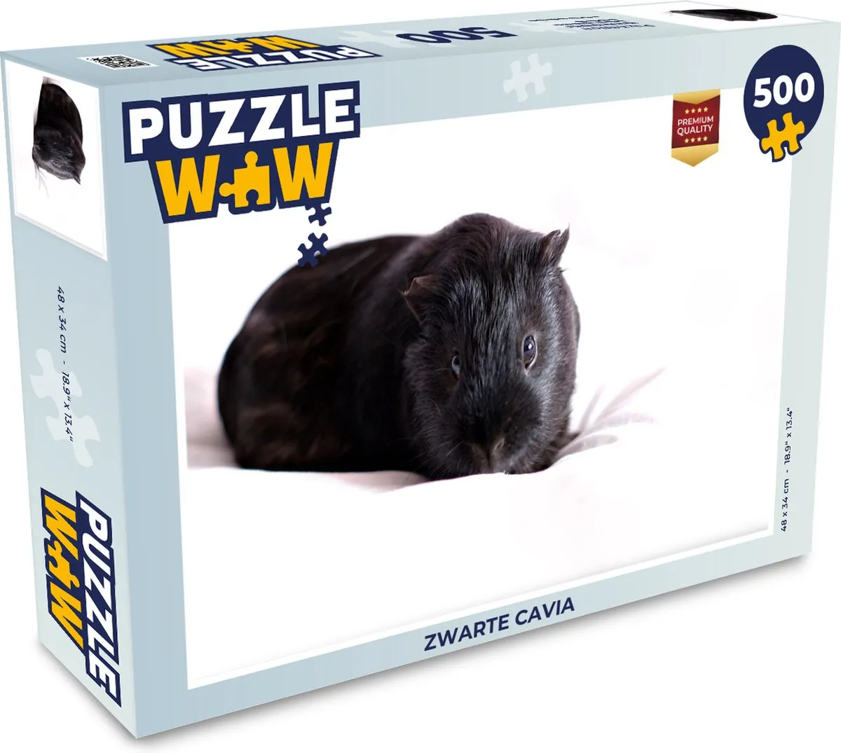 PuzzleWow Legpuzzel Zwarte cavia 500 Stuks