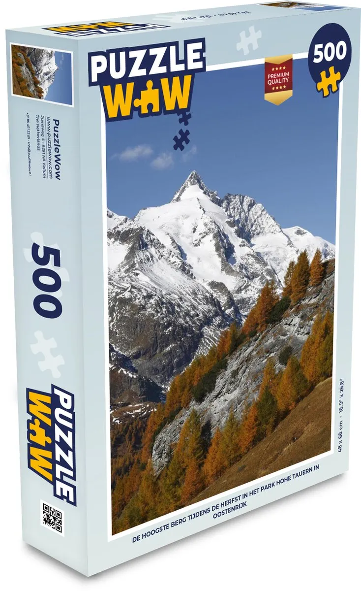 PuzzleWow Legpuzzel Hohe Tauern 500 Stuks