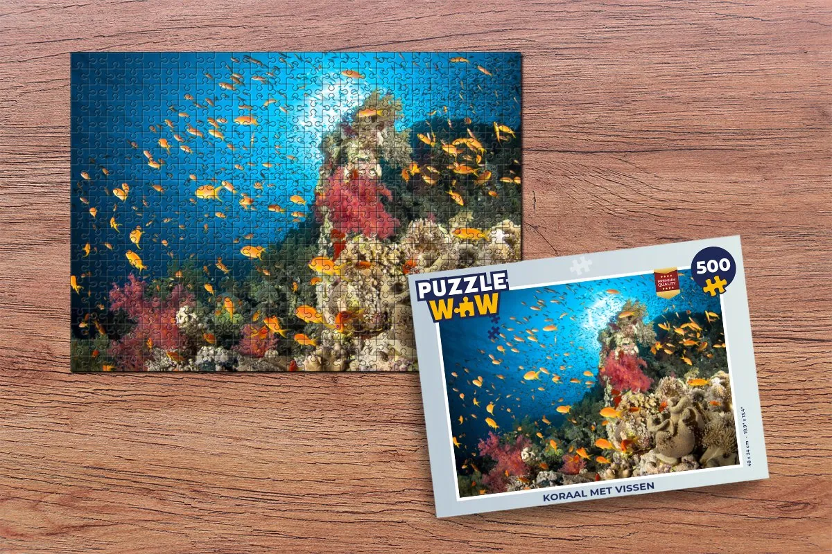 PuzzleWow Koraal met vissen Legpuzzel 500 Stuks - Multicolor