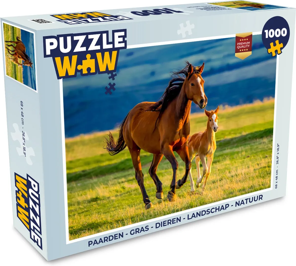 PuzzleWow Paarden Gras Landschap Puzzel 1000 Stuks